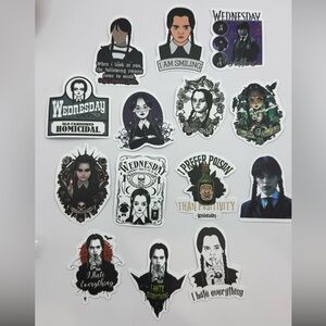 Wednesday Addams Stickers – 48PCS Waterproof Decals – Laptop, Hydro Flask